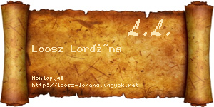 Loosz Loréna névjegykártya